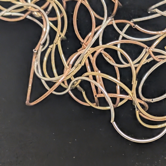 Jewelry - Spaghetti Wire Wrapped Necklace Tri Tone Gold Silver Rose gold
